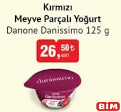 DANONE DANİSSİMO KIRMIZI MEYVE PARÇALI YOĞURT 125 G